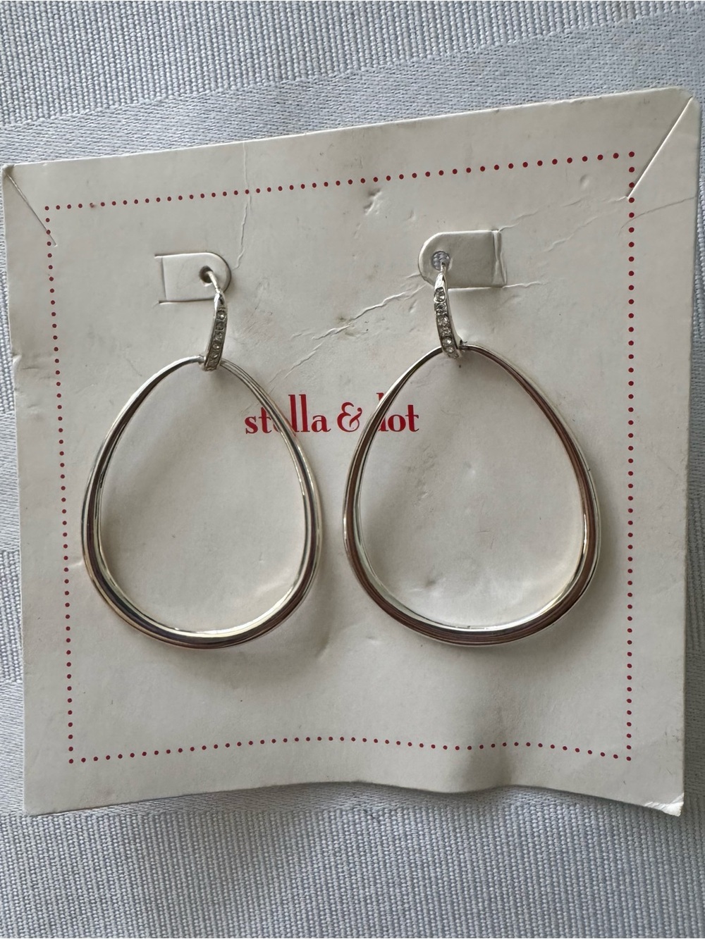 Stella & Dot Polished Silver Teardrop Earrings